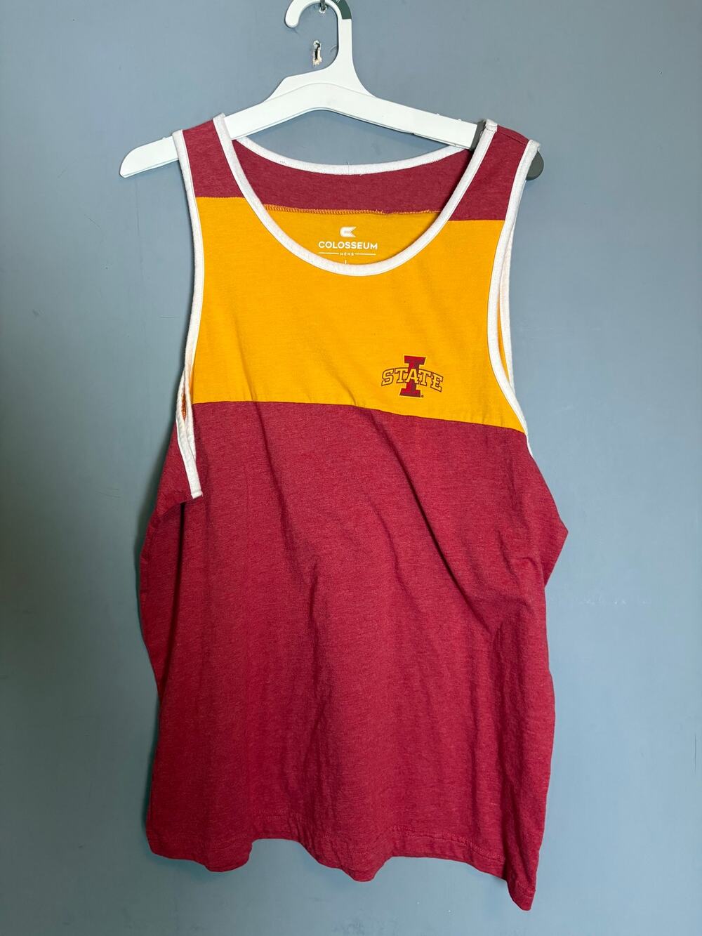 Iowa State Cyclones Colosseum Maroon Gold Tank Top Size L